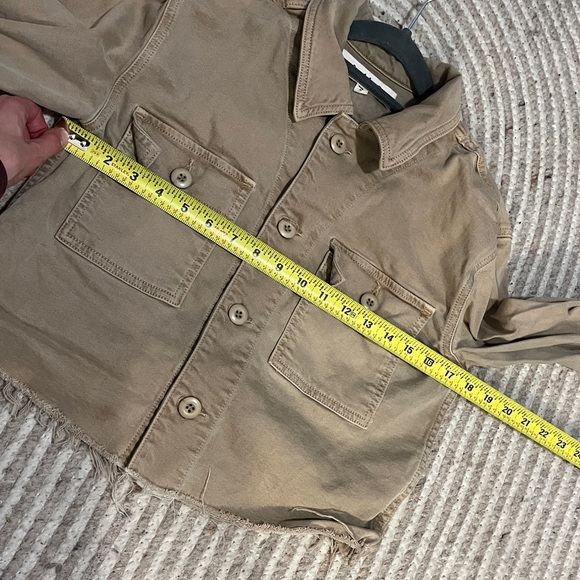 Amo Tan / Brown Carly Cropped Chore Denim Fall Jacket xs EUC - Picture 5 of 7